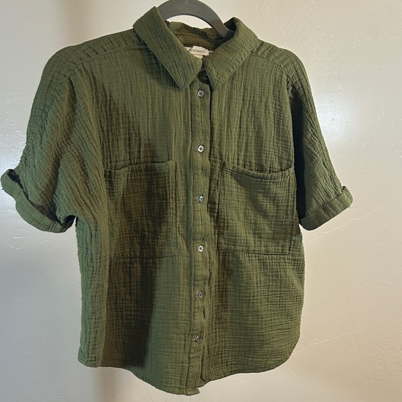 Sundance Tops - Sundance Kids Olive Button-Down Shirt